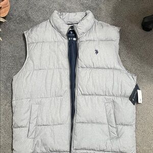U.S. Polo Assn. Light Gray Puffer Vest NWT